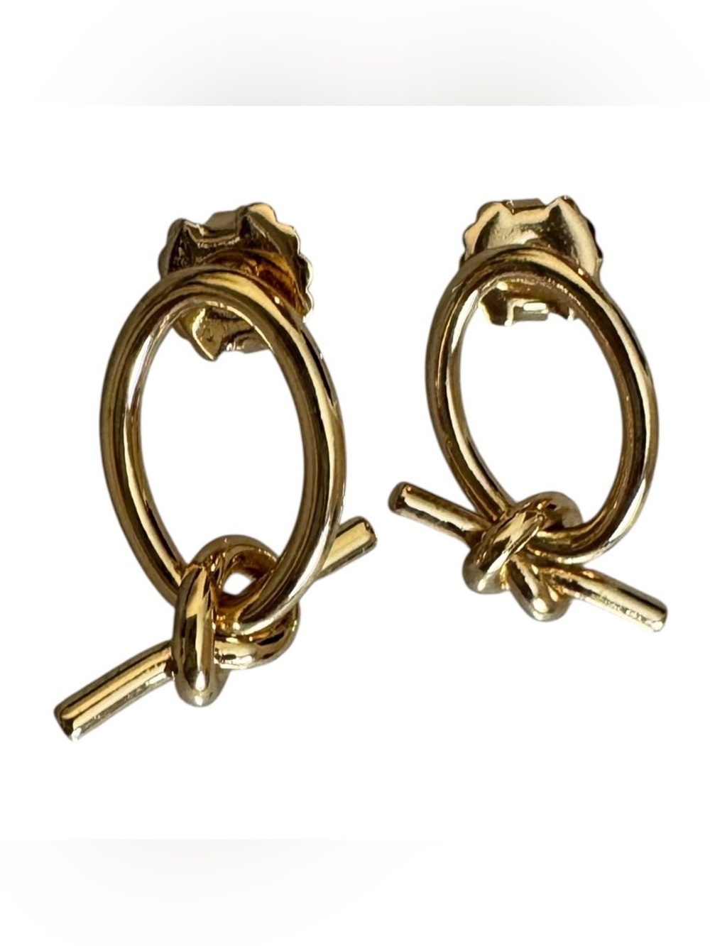 Madewell Gold Color Hoop Knot Earrings NWOT